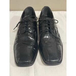 Stacy Adams Leather Croc Dress Shoes Stylish Oxford Mens Sz 8